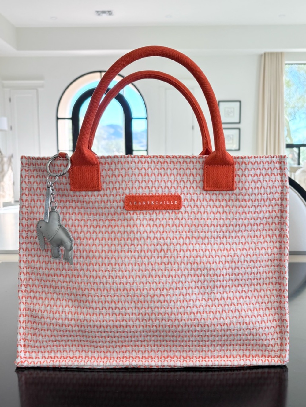 Chantecaille Tote + Elephant Keychain